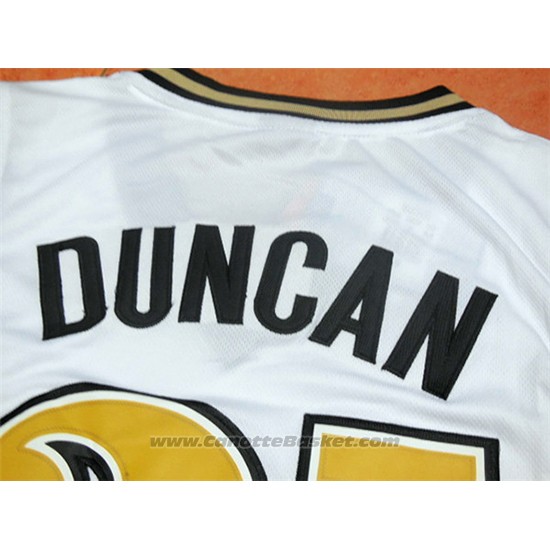 Maglia NCAA Wake Forest Demon Deacons Tim Duncan #21 Bianco